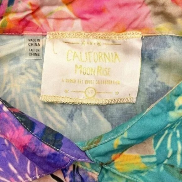 Vintage Boho Oversized Floral Shirt, Size S (fits XS- M) - Picture 4 of 5